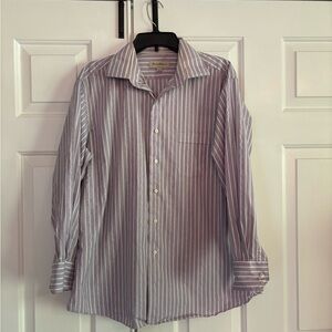 Tommy Bahama Purple/Lavender White 100% Cotton Dress Shirt-16.5-32/33